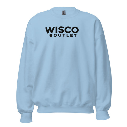 Wisco Wordmark Crewneck Sweatshirt — Light Blue — front