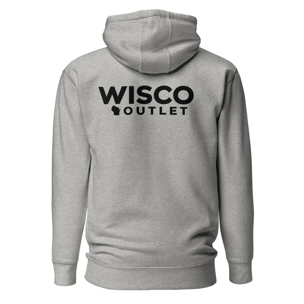 Wisco Wordmark Hoodie — Carbon Grey — back