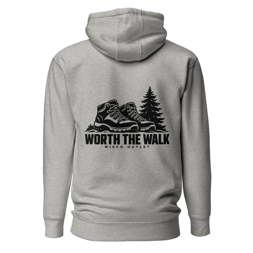 Worth the Walk Hoodie — Carbon Grey — back