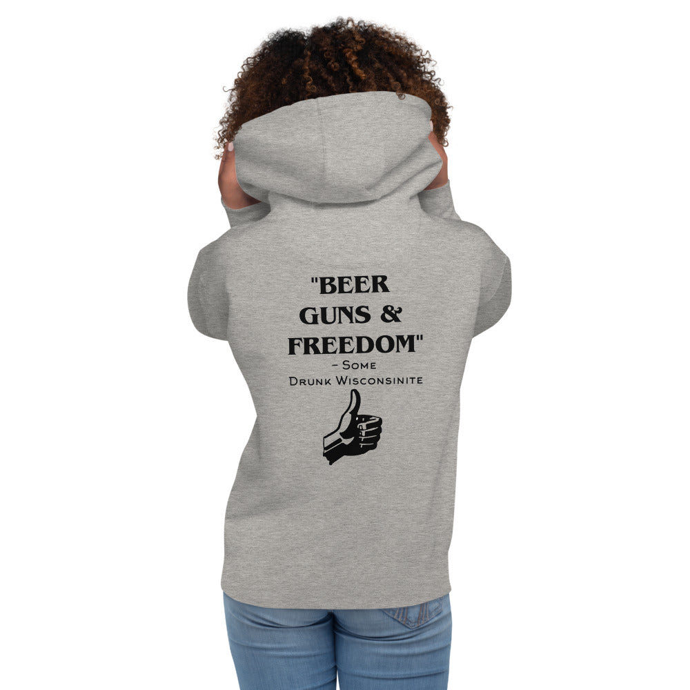 Wisco Outlet Beer Guns Freedom Sweatshirt Black Design