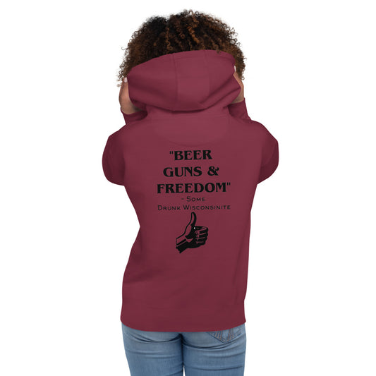 Wisco Outlet Beer Guns Freedom Sweatshirt Black Design