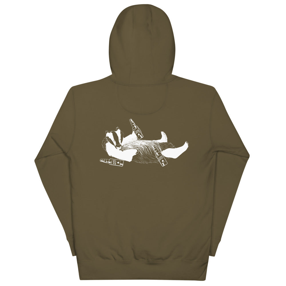 Wisco Outlet Drinking Badger Sweatshirt White Design