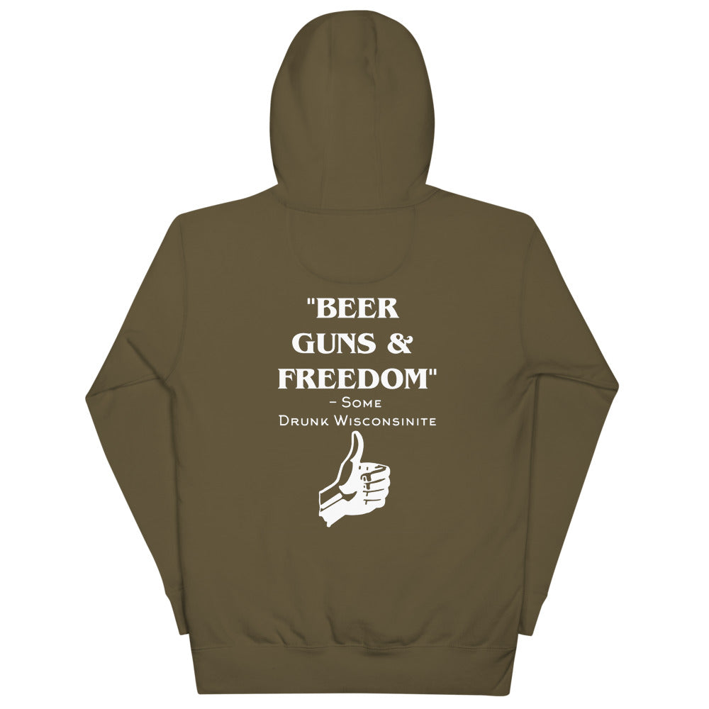 Wisco Outlet Beer Guns Freedom Sweatshirt White Design