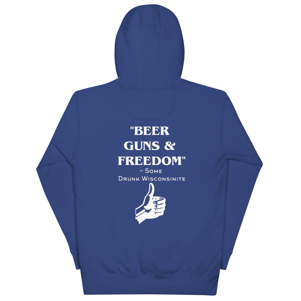 Wisco Outlet Beer Guns Freedom Sweatshirt White Design