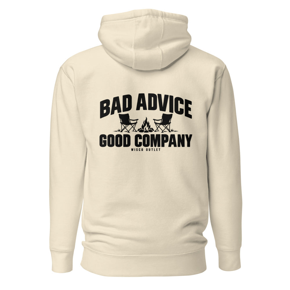 Bad Advice, Good Company Hoodie — Bone — back