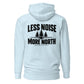 Less Noise, More North Hoodie — Sky Blue — back