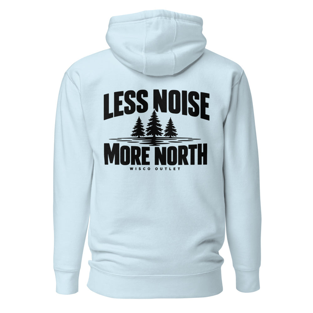 Less Noise, More North Hoodie — Sky Blue — back