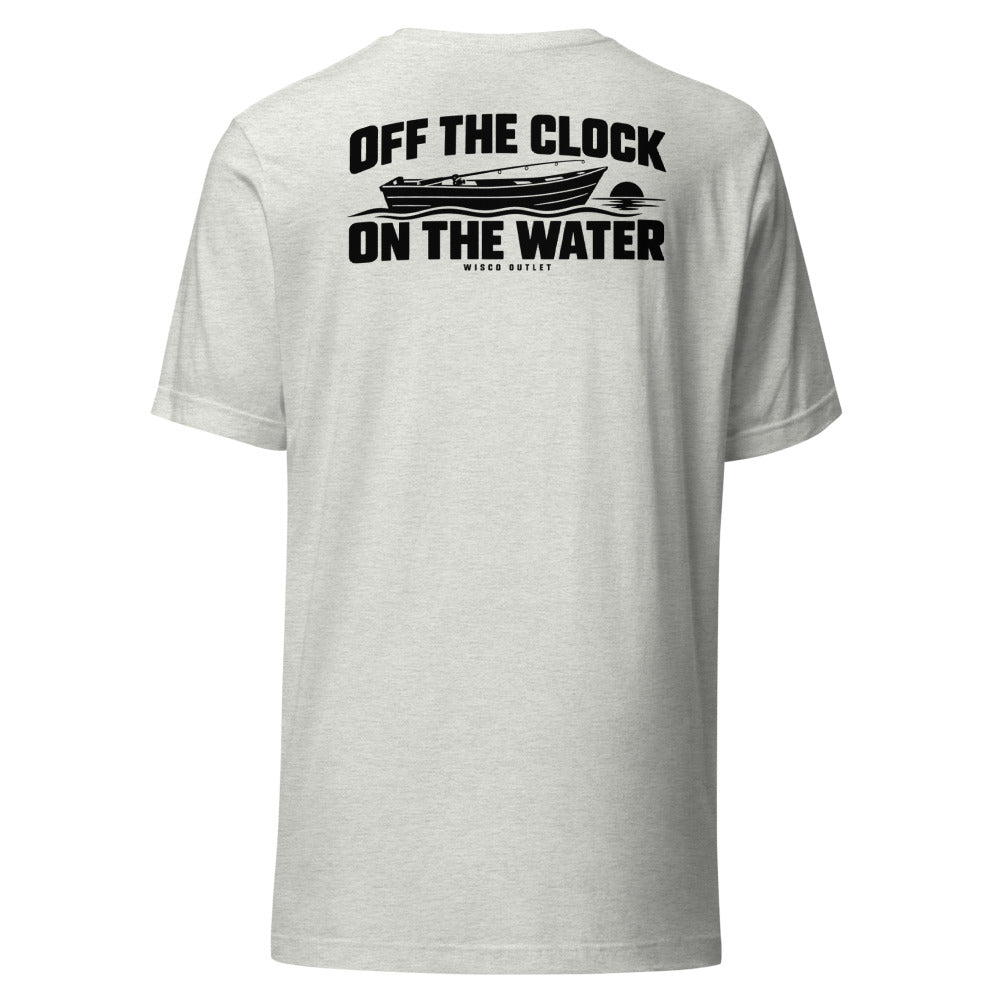 Off the Clock, On the Water T-Shirt — Ash — back