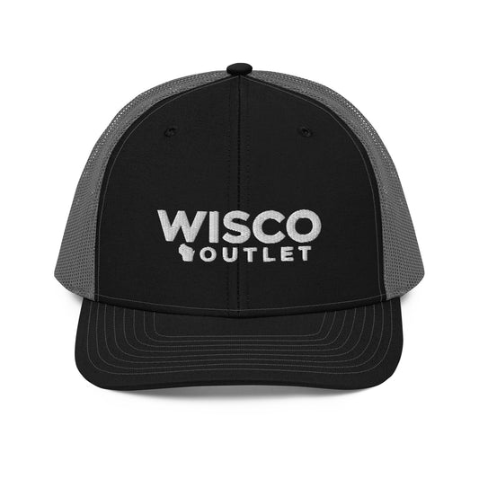 Wisco Wordmark Richardson 112 with white embroidery — black charcoal front