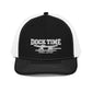 Dock Time Richardson 112 curved brim cap with white embroidery, black white front