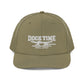 Dock Time Richardson 112 curved brim cap with white embroidery, loden front