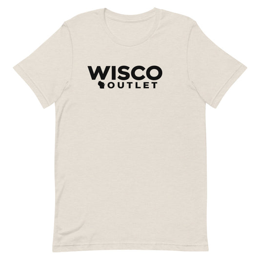 Wisco Wordmark T-Shirt — Heather Dust — balanced large front print