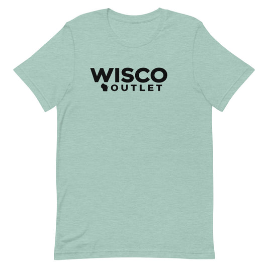 Wisco Wordmark T-Shirt — Heather Prism Dusty Blue — balanced large front print