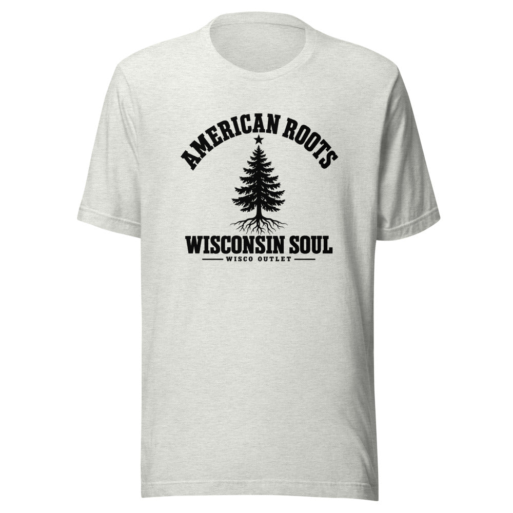 American Roots, Wisconsin Soul T-Shirt — Ash — front
