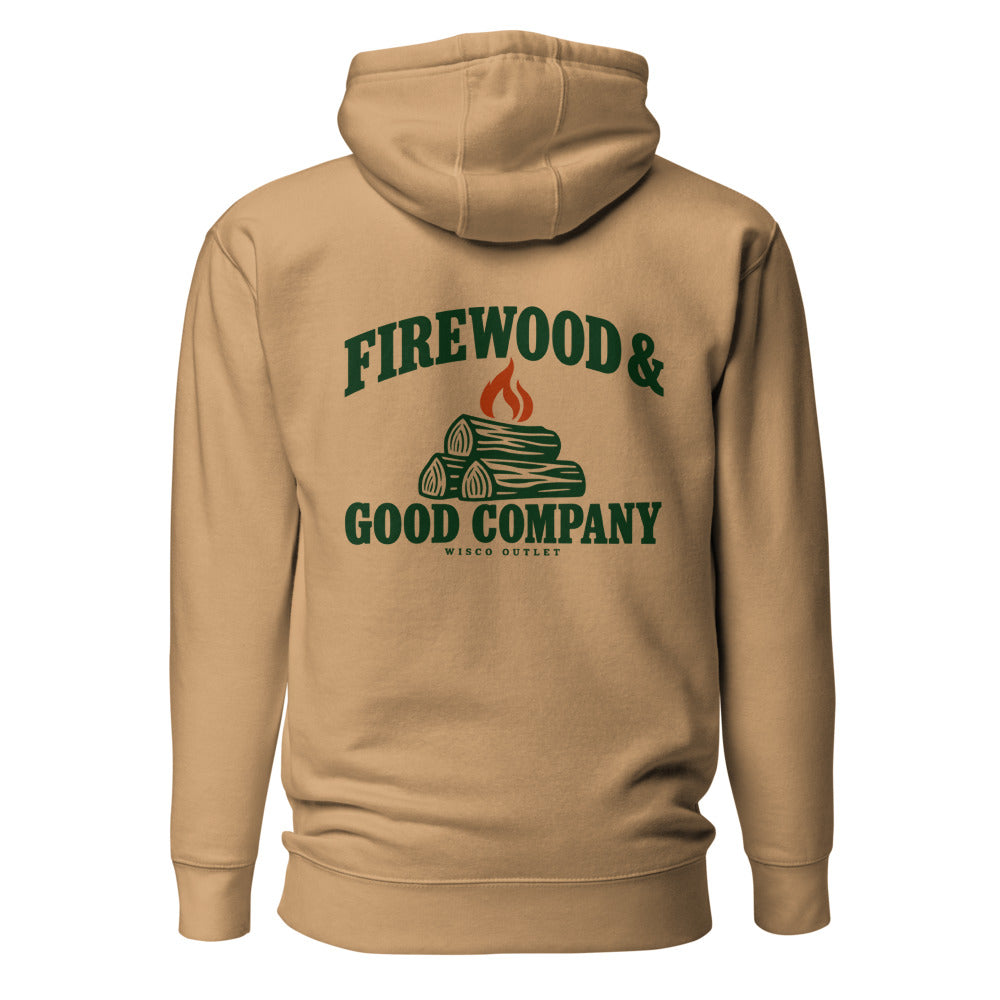 Firewood & Good Company Hoodie — Khaki — back