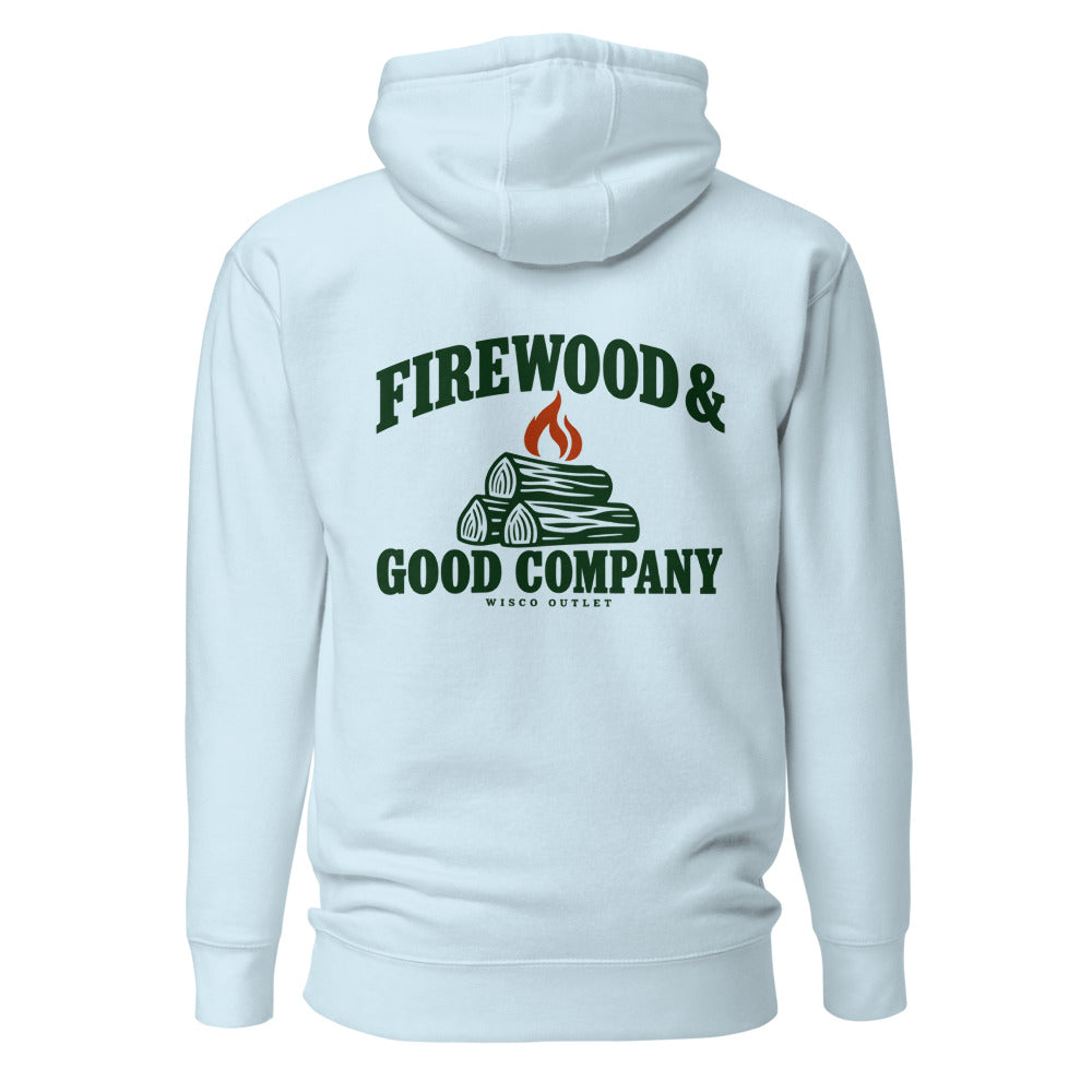 Firewood & Good Company Hoodie — Sky Blue — back