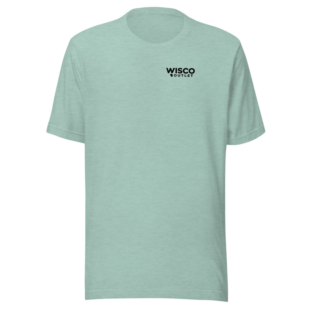 Wisconsin Long Way Home T-Shirt — Heather Prism Dusty Blue — front