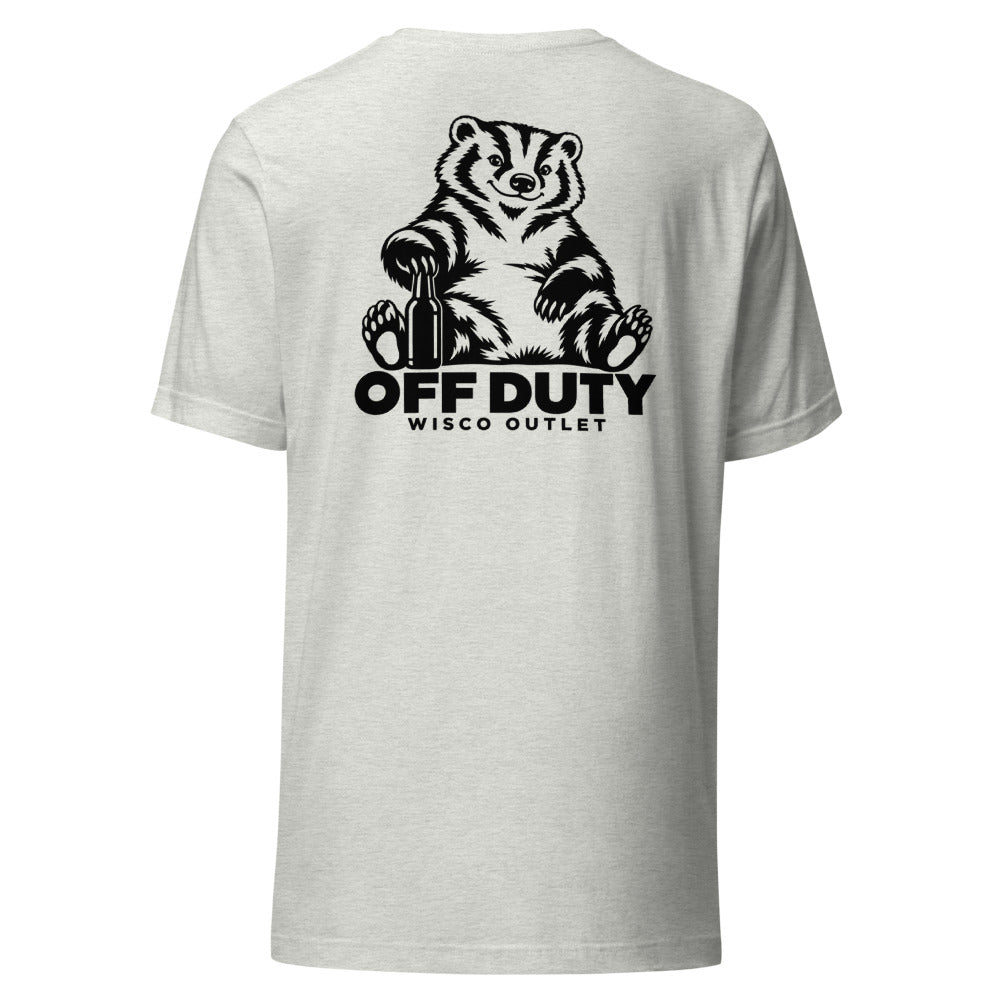 Off Duty Badger T-Shirt — Ash — back