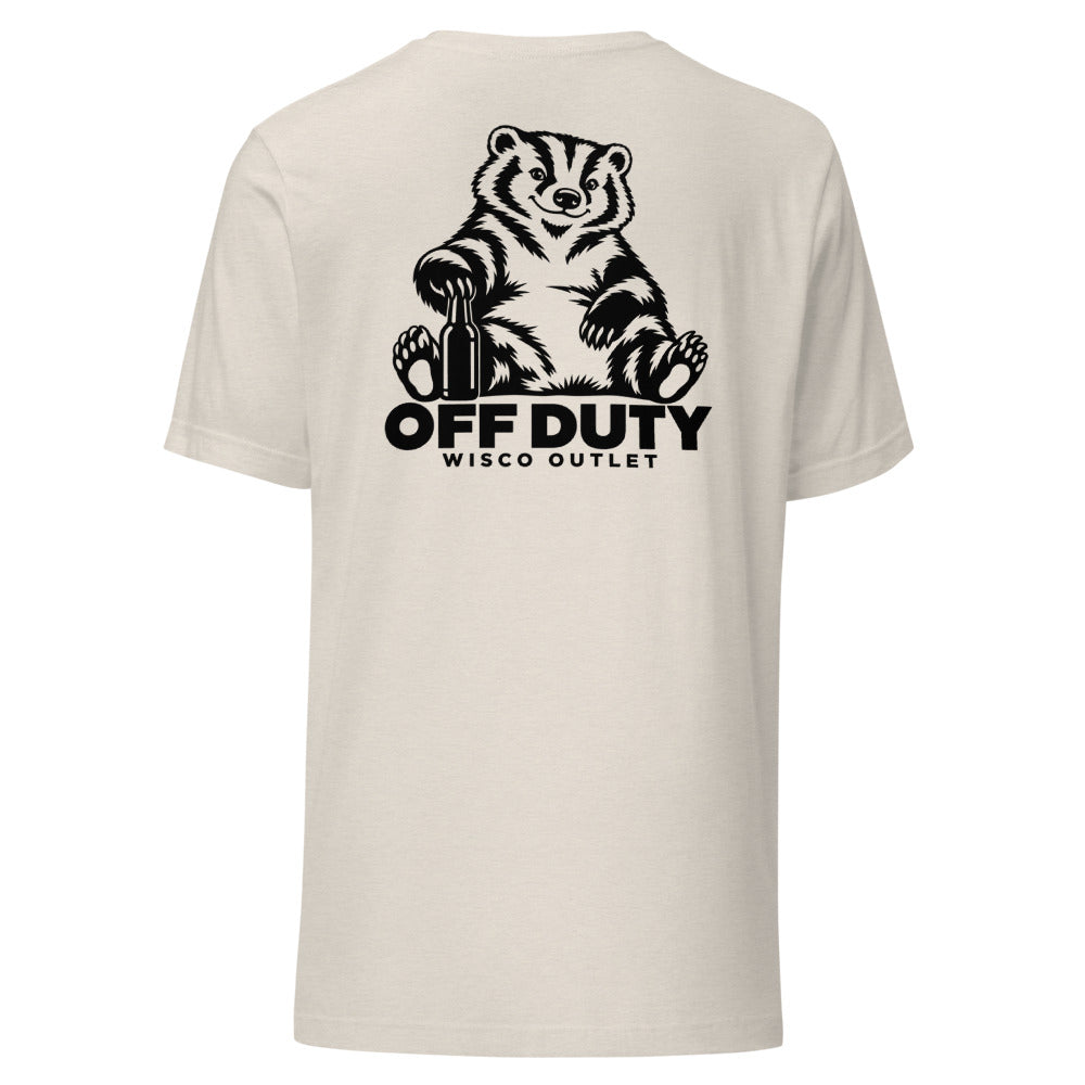 Off Duty Badger T-Shirt — Heather Dust — back