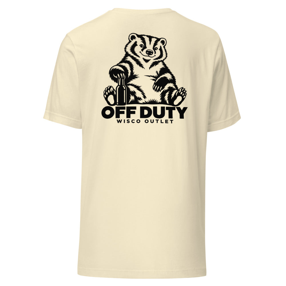 Off Duty Badger T-Shirt — Natural — back