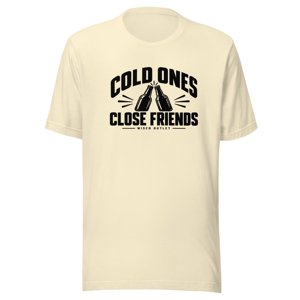 Cold Ones, Close Friends T-Shirt — Natural — front