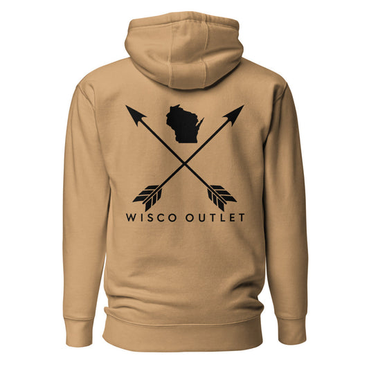 Wisco Crossed Arrows Hoodie — Khaki — back