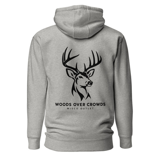 Woods Over Crowds Hoodie — Carbon Grey — back