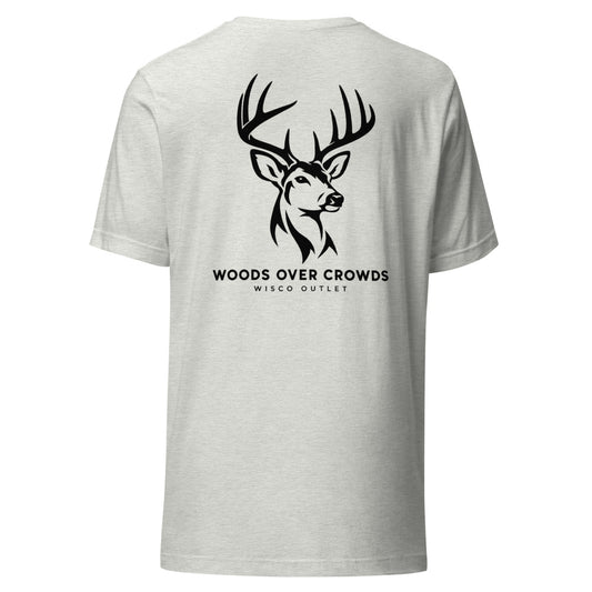 Woods Over Crowds T-Shirt — Ash — back