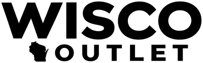 Wisco Outlet clean wordmark logo with Wisconsin detail