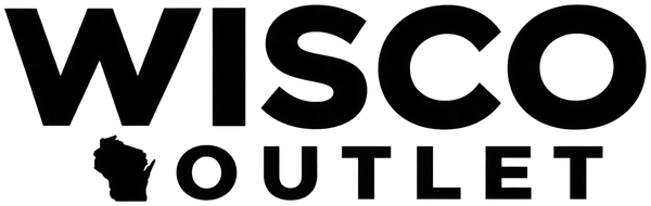 Wisco Outlet clean wordmark logo with Wisconsin detail
