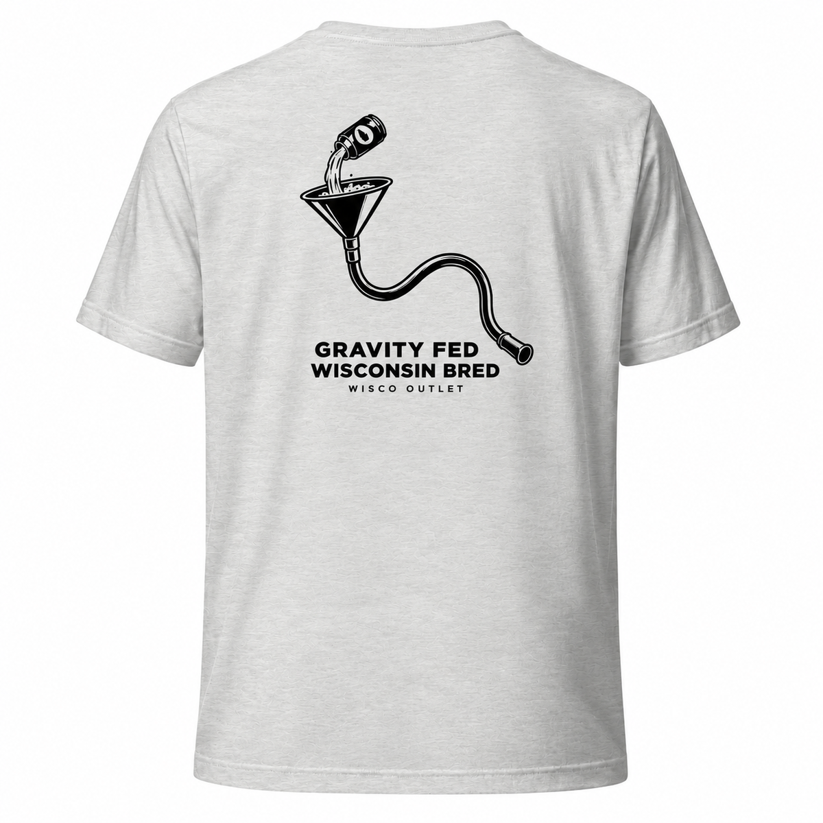 Gravity Fed Wisconsin Bred T-Shirt — Ash — back