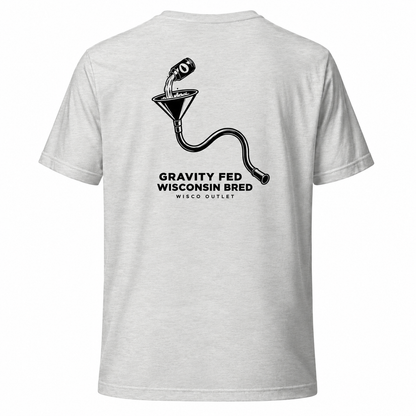 Gravity Fed Wisconsin Bred T-Shirt — Ash — back