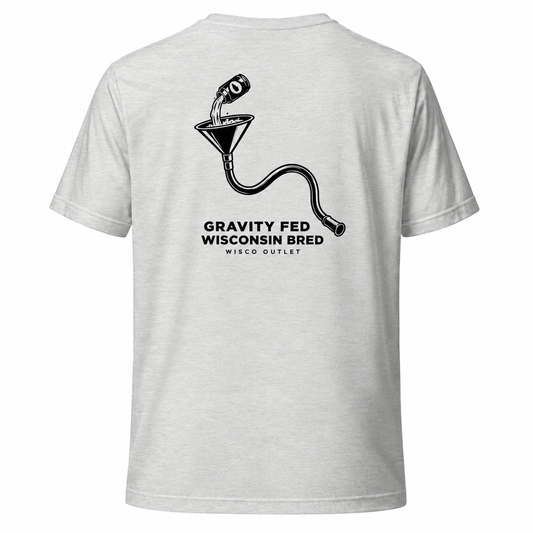 Gravity Fed Wisconsin Bred T-Shirt — Ash — back