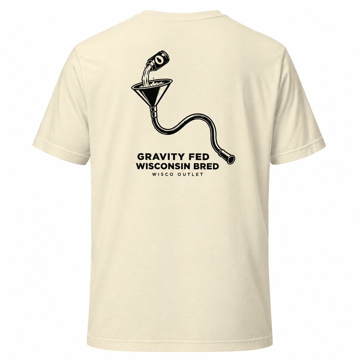 Gravity Fed Wisconsin Bred T-Shirt — Natural — back