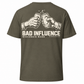 Bad Influence Wisconsin Made T-Shirt — Army — back