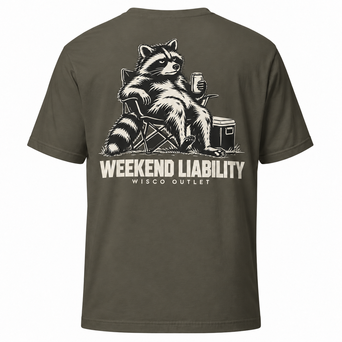 Weekend Liability T-Shirt — Army — back