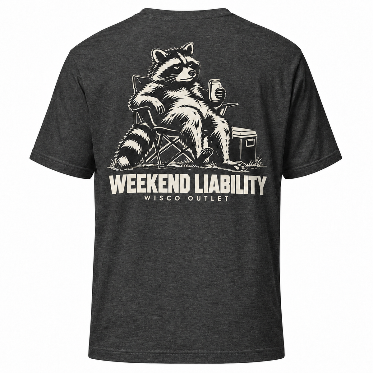Weekend Liability T-Shirt — Dark Grey Heather — back