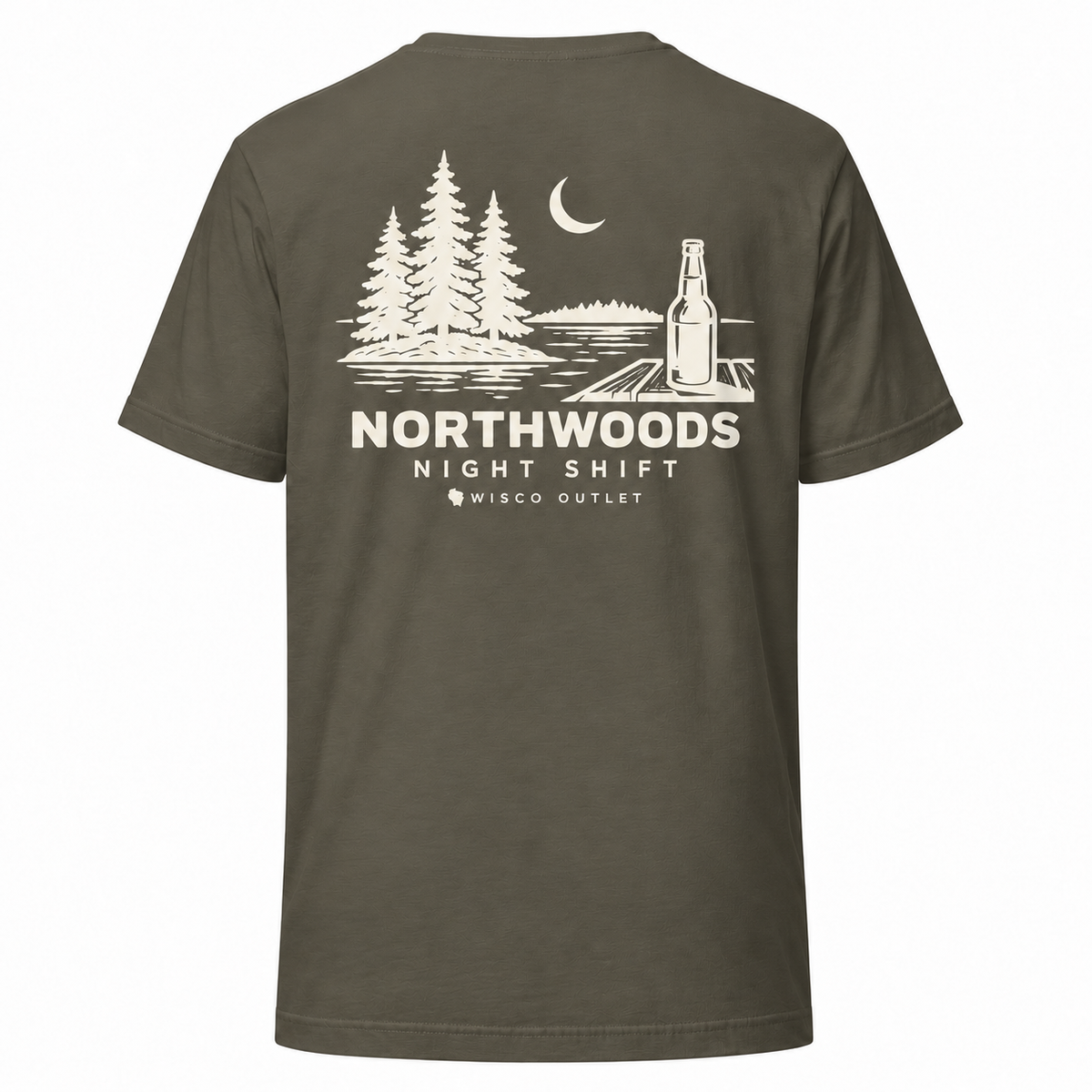 Northwoods Night Shift T-Shirt — Army — back