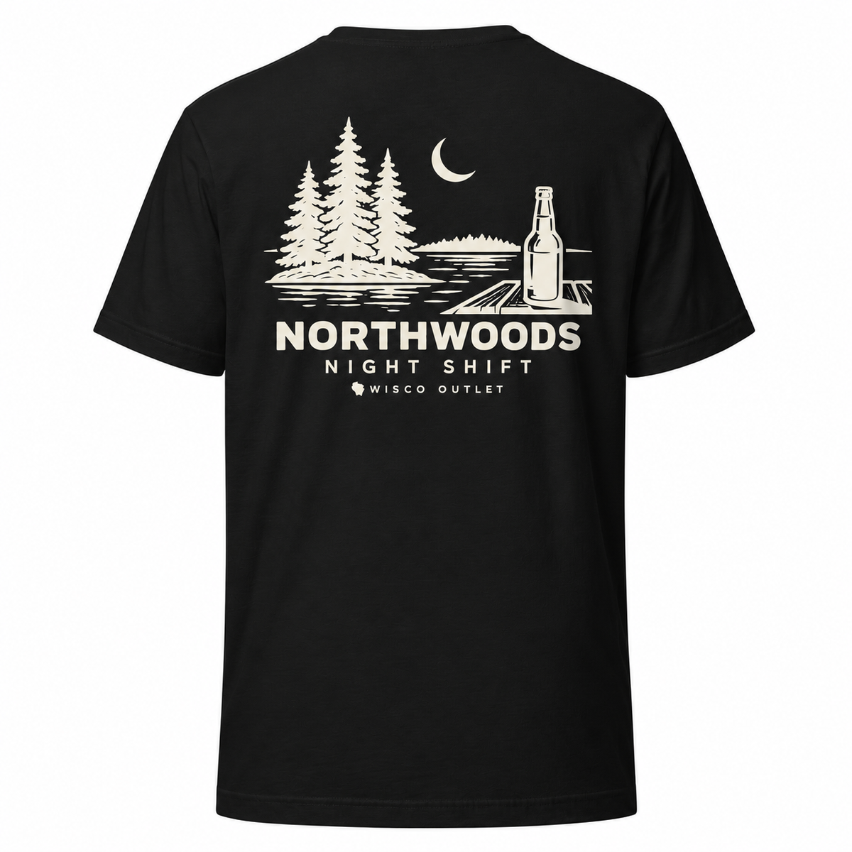 Northwoods Night Shift T-Shirt — Black — back