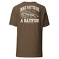 Wisco Outlet Bad Day to Be a Baitfish back design on Heather Brown tee