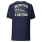 Wisco Outlet Bad Day to Be a Baitfish back design on Navy tee