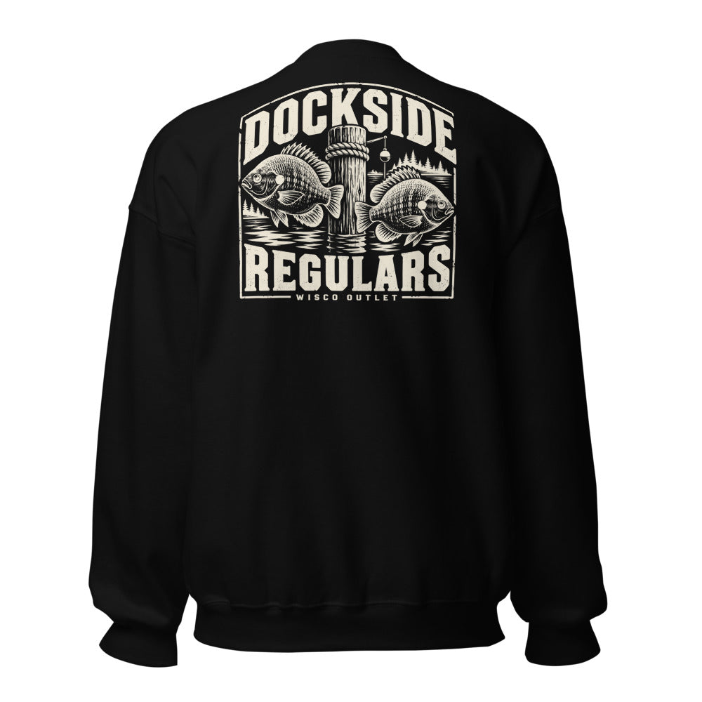 Wisco Outlet Dockside Regulars back design on Black crew
