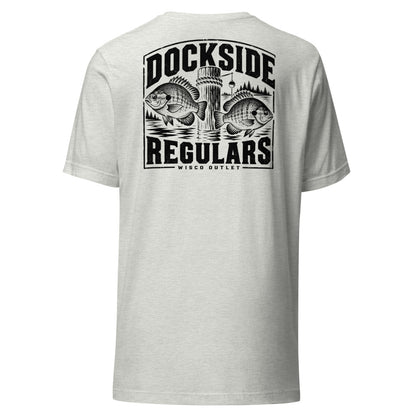 Wisco Outlet Dockside Regulars back design on Ash tee