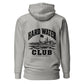 Wisco Outlet Hard Water Club back design on Carbon Grey hoodie