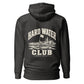 Wisco Outlet Hard Water Club back design on Charcoal Heather hoodie