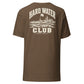 Wisco Outlet Hard Water Club back design on Heather Brown tee