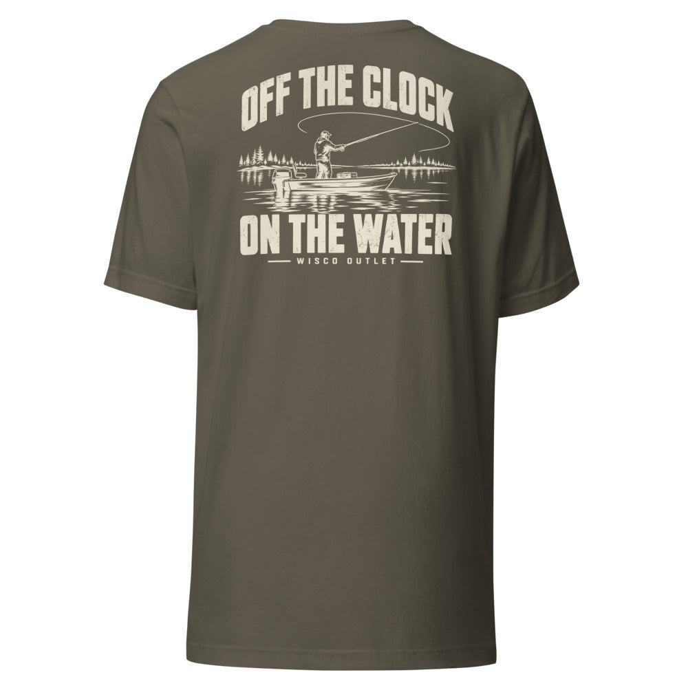 Wisco Outlet off the clock on the water back design on Army tee