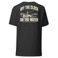 Wisco Outlet off the clock on the water back design on Dark Grey Heather tee