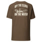 Wisco Outlet off the clock on the water back design on Heather Brown tee