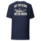 Wisco Outlet off the clock on the water back design on Navy tee